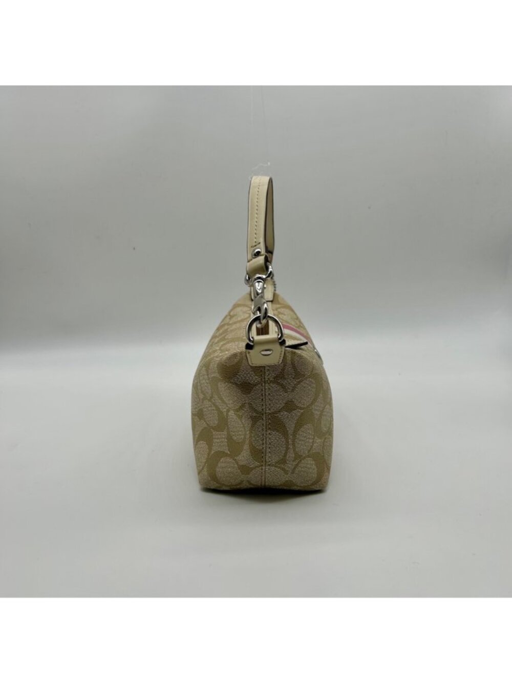 Coach Legacy Beige Canvas Signature Stripe Top Handle Bag - Picture 5 of 10